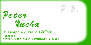 peter mucha business card